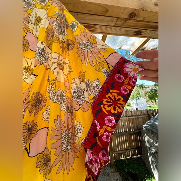 By Anthropologie Floral Vibrant Kimono OSFA - Picture 11 of 16
